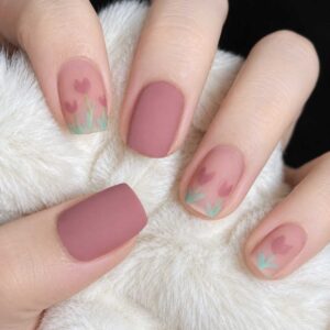 Matte-pink-nail-regular-press-on-nails-24-pcs