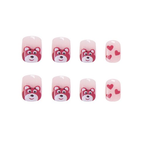 Pink-teddy-regular-press-on-nails-24-pcs - Image 2