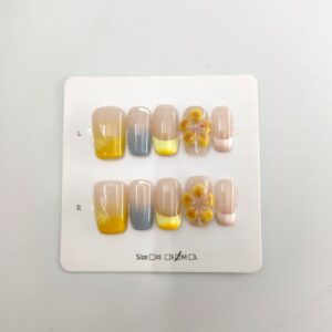 3D flower Luxury Handmade Press-On Nails (10 pcs)