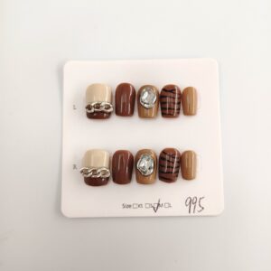 Brown Town  Luxury Handmade Press-On Nails (10 pcs)