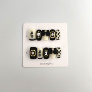 Girl Name Black Luxury Handmade Press-On Nails (10 pcs)