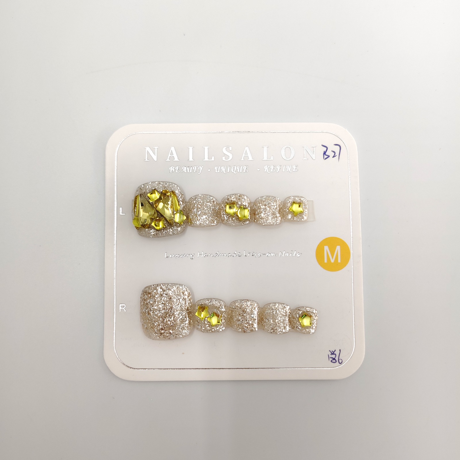 Golden Aura Luxury Handmade Press- Toe On Nails (10 pcs)