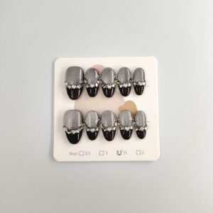 Gray Fawn Luxury Handmade Press-On Nails (10 pcs)
