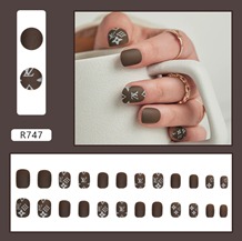 LV 24pcs regular press on nails R747
