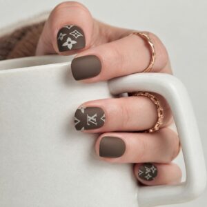 LV 24pcs regular press on nails