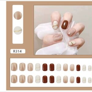 NUDE WHISPER 24pcs regular press on nails R314