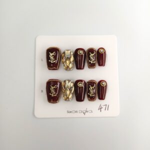 YSL Luxury Handmade Press-On Nails (10 pcs)
