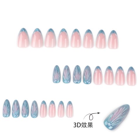 Frostbite Glow 24pcs regular press on nails - Image 3